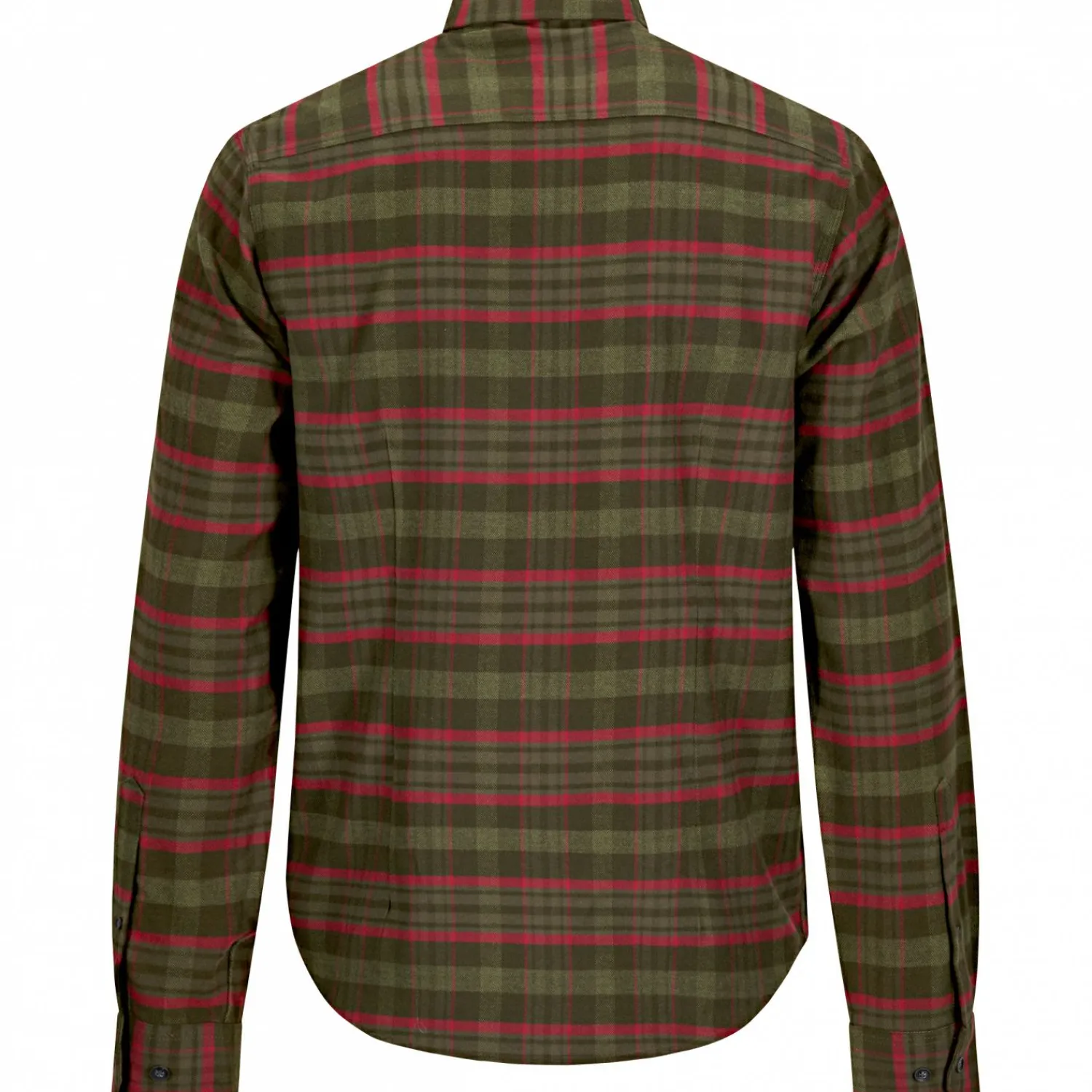 Clearance Flannel Hemd Bjarne Herren (Oliv/Rot) Outdoor- & Angelhemden