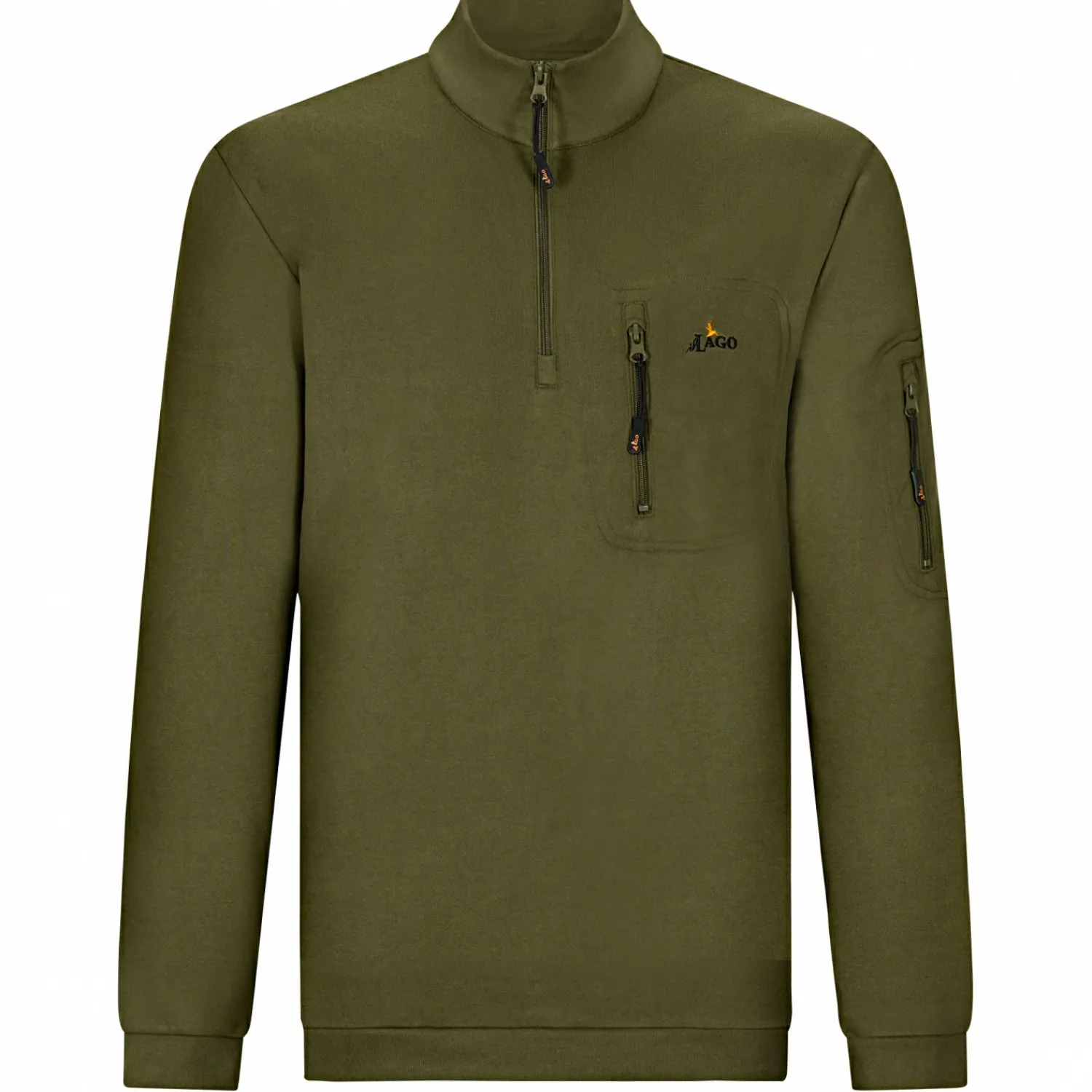 il Lago Prestige Halfzip Sweatshirt Eivinn Herren (Oliv)< Angelpullover & -Strickjacken