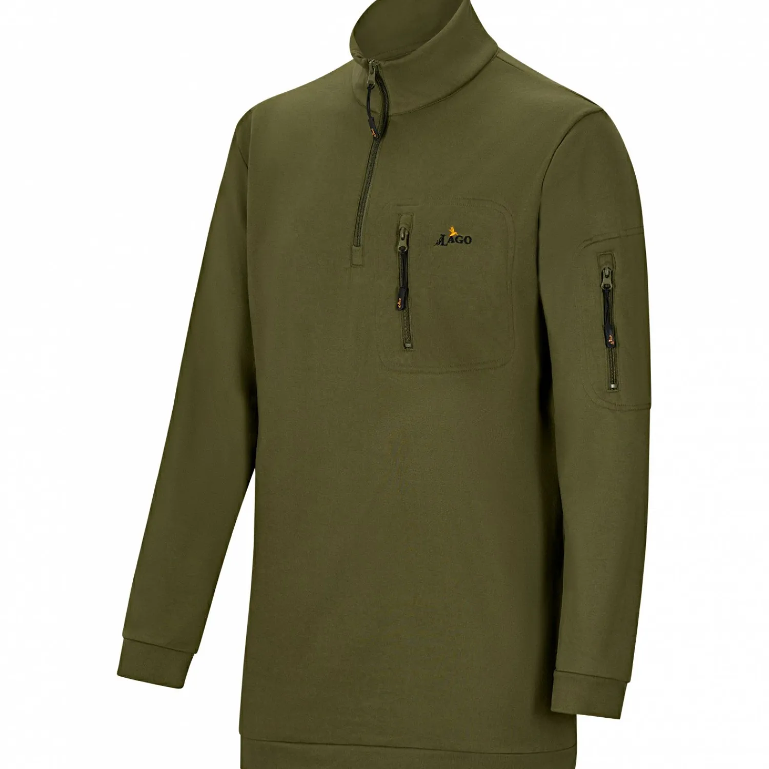 il Lago Prestige Halfzip Sweatshirt Eivinn Herren (Oliv)< Angelpullover & -Strickjacken
