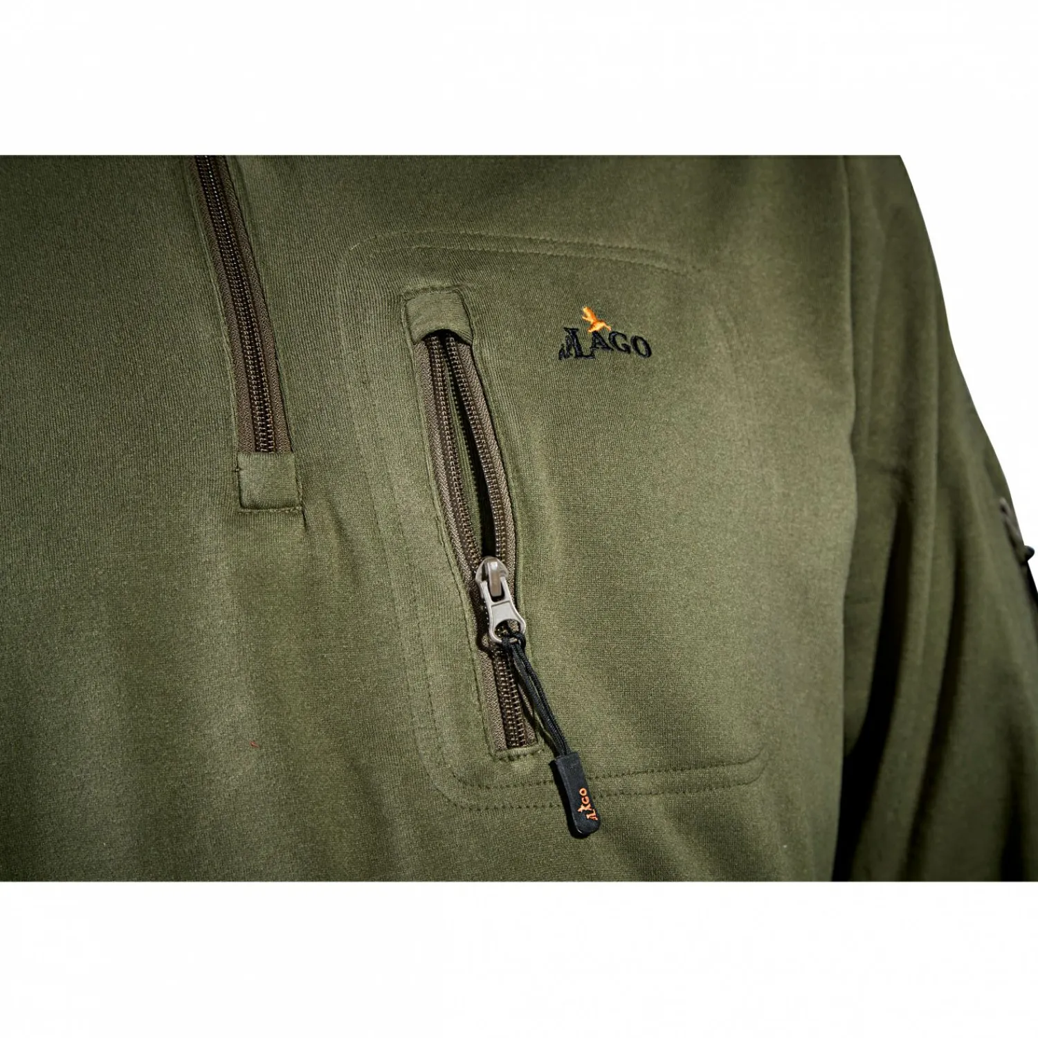il Lago Prestige Halfzip Sweatshirt Eivinn Herren (Oliv)< Angelpullover & -Strickjacken