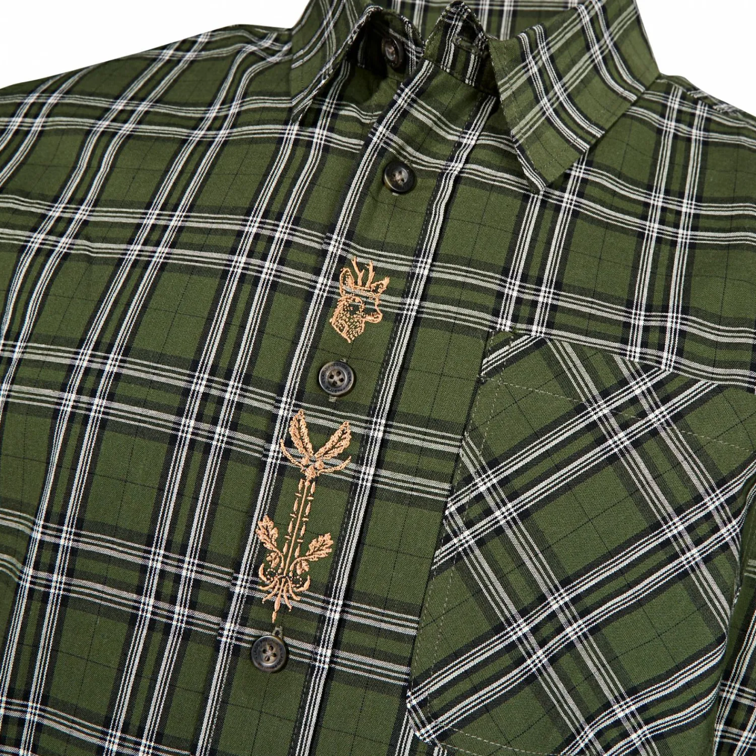 Hemd Hirsch Herren (Oliv) Outdoor- & Angelhemden