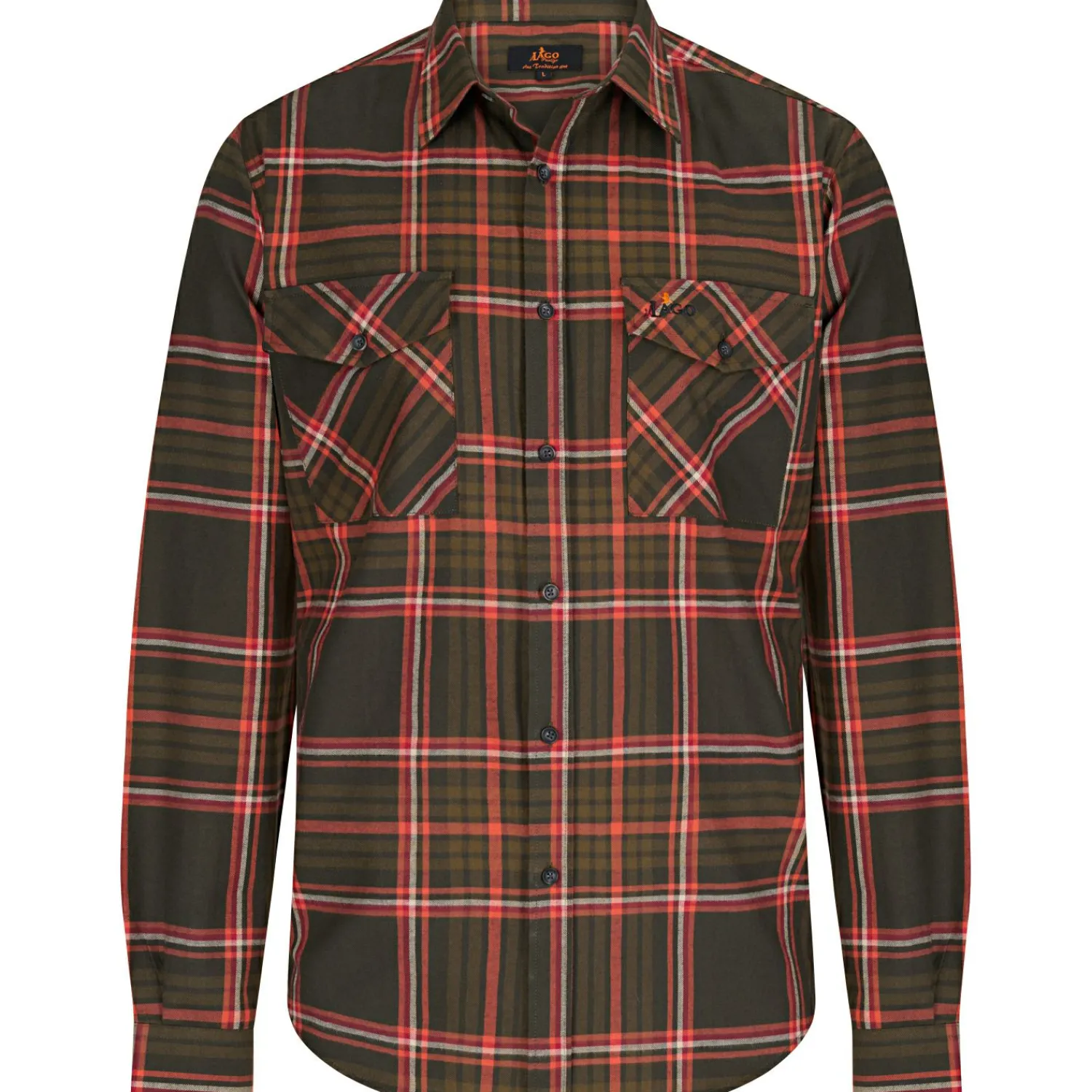 Clearance Hemd Leon Herren (Oliv/Rot) Outdoor- & Angelhemden