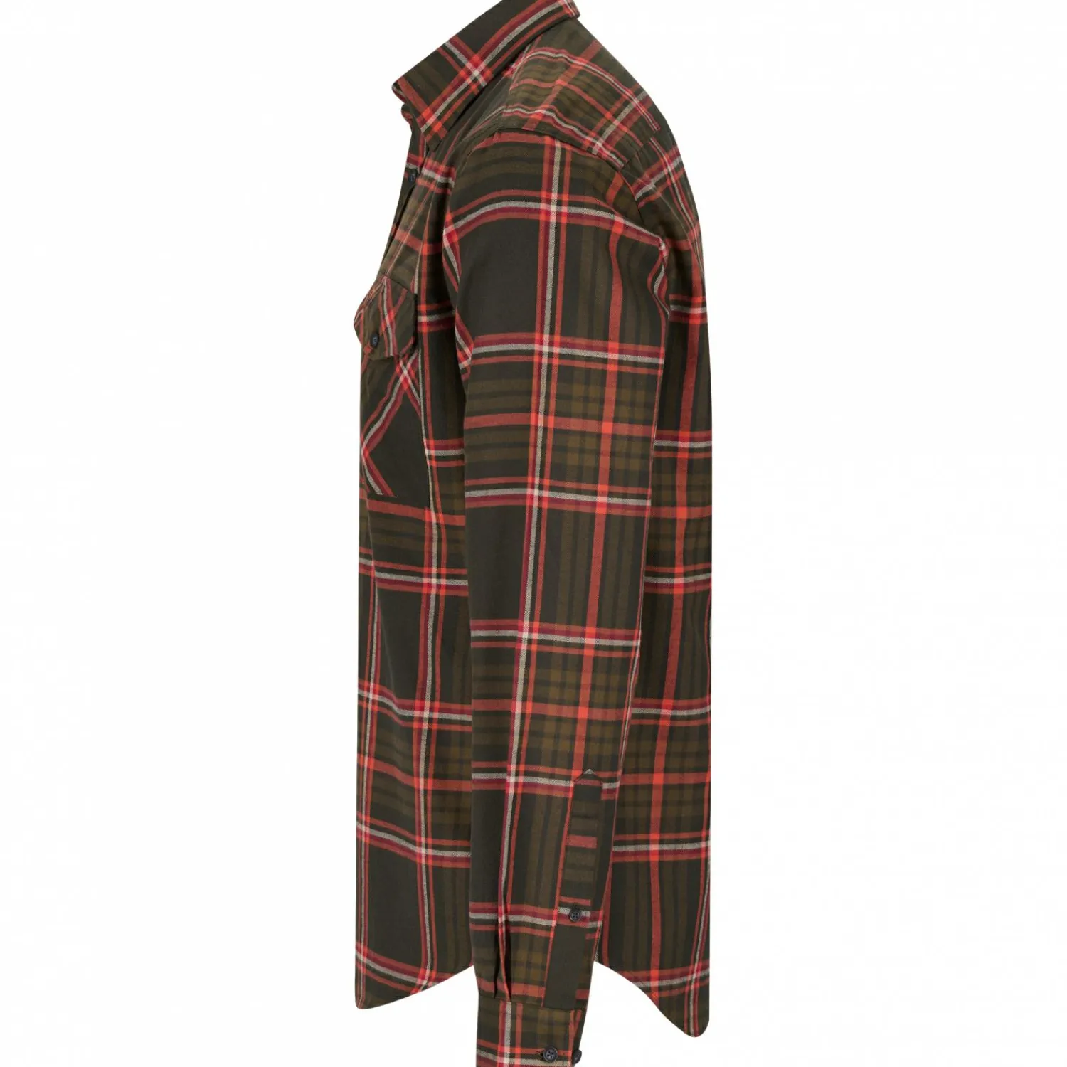 Clearance Hemd Leon Herren (Oliv/Rot) Outdoor- & Angelhemden