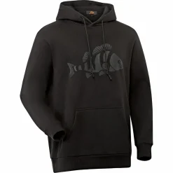 New Hoodie "Barsch" Herren (Schwarz) Angelpullover & -Strickjacken