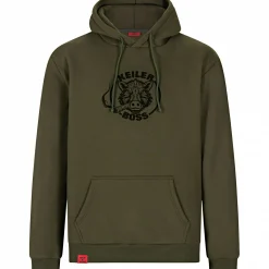 il Lago Prestige Hoodie "Keiler Boss" Herren (Oliv)< Angelpullover & -Strickjacken