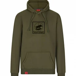 il Lago Prestige Hoodie "Sauenjäger" Herren (Oliv)< Angelpullover & -Strickjacken