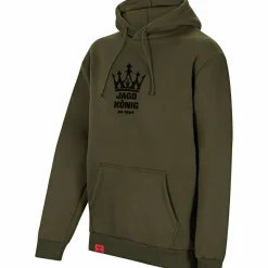 il Lago Prestige Hoodie"Jagdkönig" Herren (Oliv)< Angelpullover & -Strickjacken