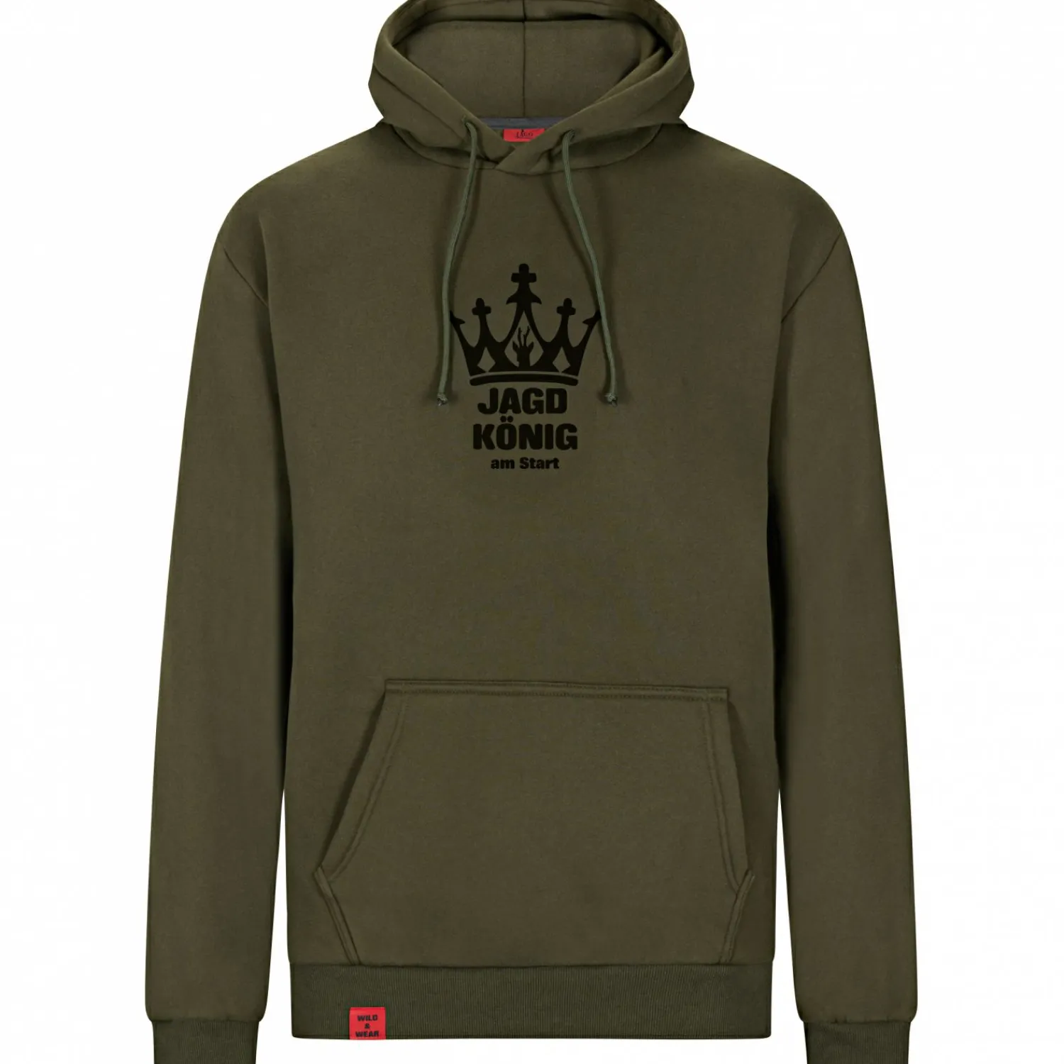 il Lago Prestige Hoodie"Jagdkönig" Herren (Oliv)< Angelpullover & -Strickjacken