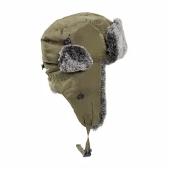 New Kunstfell Mütze Unisex (Oliv/Grau) Anglerhüte & Anglermützen