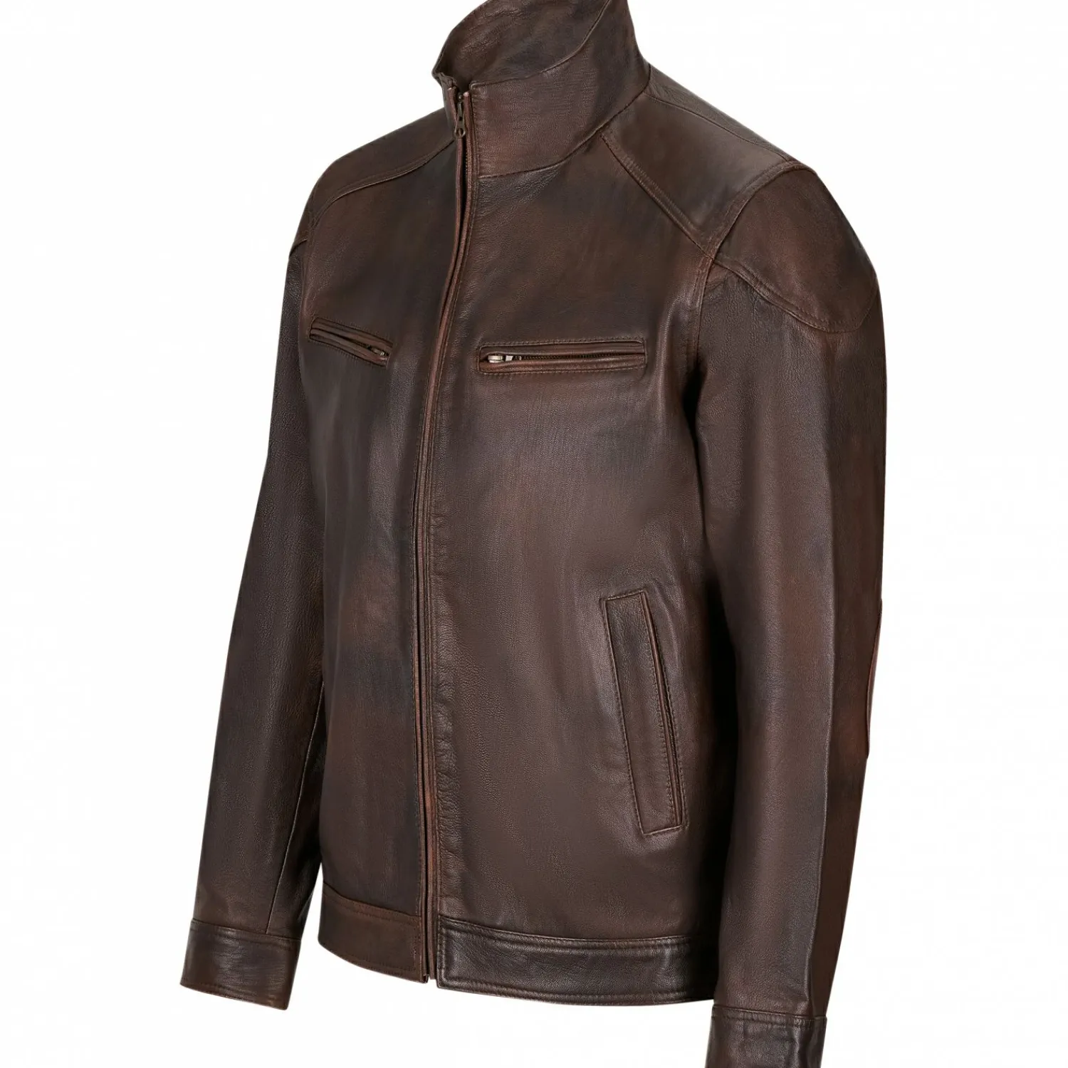 il Lago Prestige Lederjacke Boston Herren (Braun)< Outdoor- & Angel-Jacken