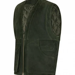 il Lago Prestige Lederweste Field Vest Herren (Oliv)< Outdoor- & Anglerwesten