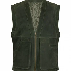 il Lago Prestige Lederweste Field Vest Herren (Oliv)< Outdoor- & Anglerwesten