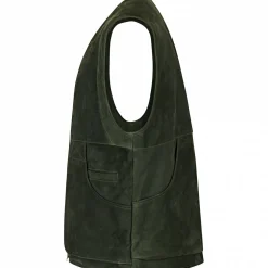 il Lago Prestige Lederweste Field Vest Herren (Oliv)< Outdoor- & Anglerwesten