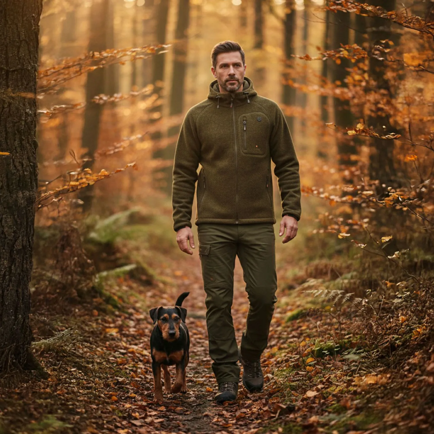 il Lago Prestige Lodenfleece-Jacke Geo Pro Membran Herren (Oliv)< Outdoor- & Angel-Jacken
