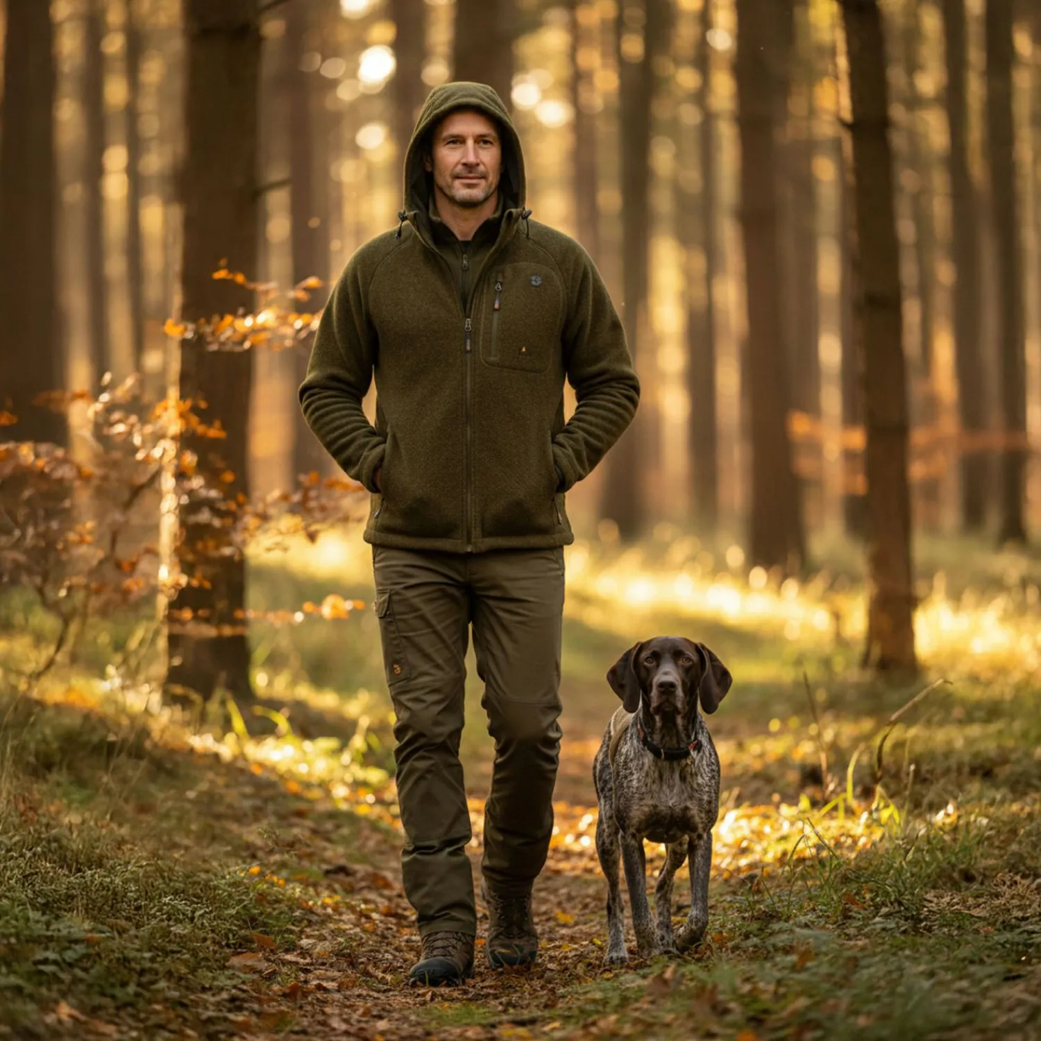 il Lago Prestige Lodenfleece-Jacke Geo Pro Membran Herren (Oliv)< Outdoor- & Angel-Jacken