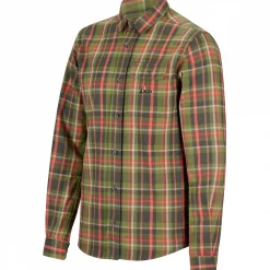 il Lago Prestige Oberhemd Toronto Herren (Oliv/Rot)< Outdoor- & Angelhemden