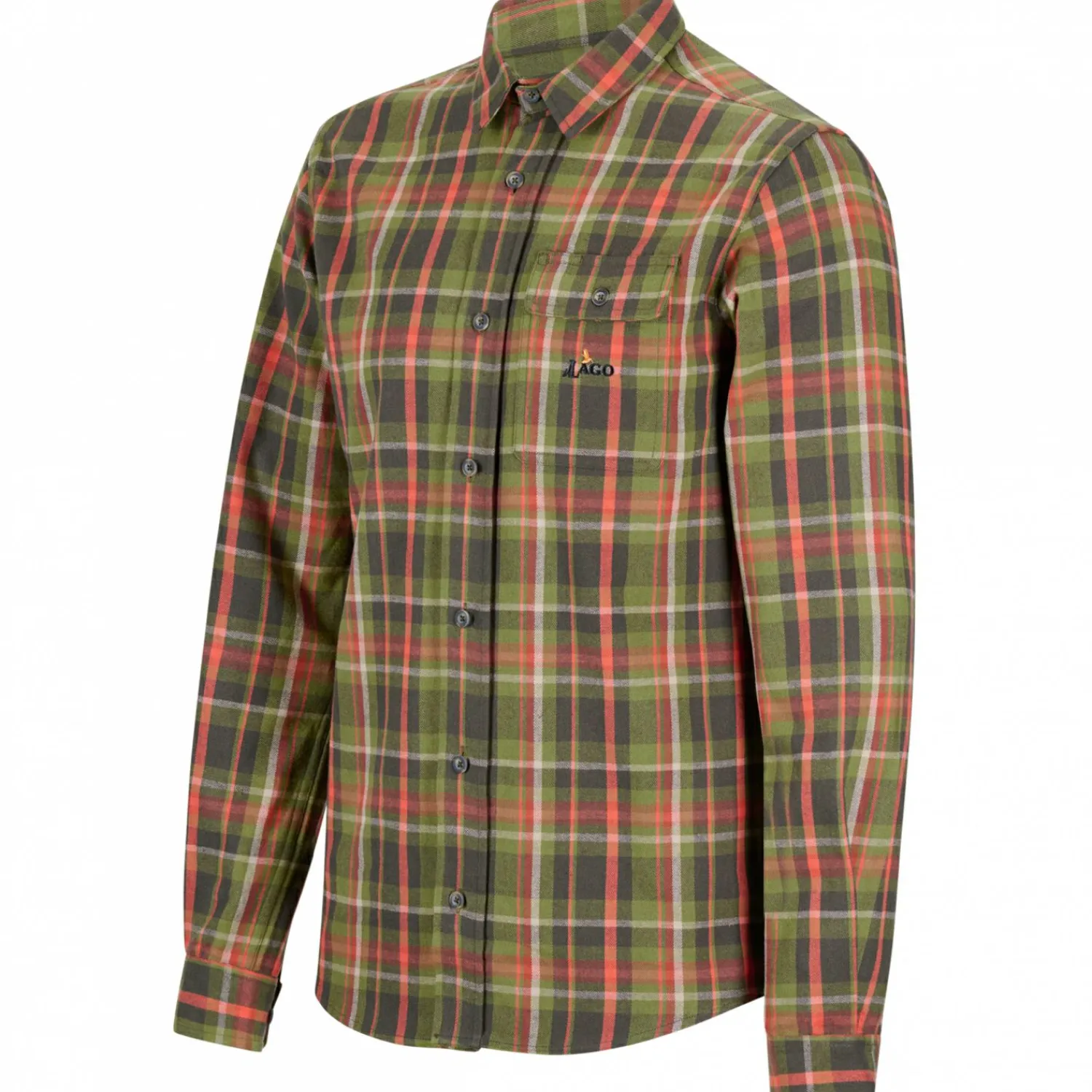 il Lago Prestige Oberhemd Toronto Herren (Oliv/Rot)< Outdoor- & Angelhemden