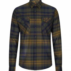 il Lago Prestige Outdoor Flanell-Hemd Torben Herren (Oliv/Blau)< Outdoor- & Angelhemden