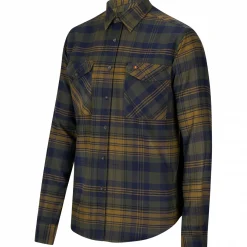 il Lago Prestige Outdoor Flanell-Hemd Torben Herren (Oliv/Blau)< Outdoor- & Angelhemden