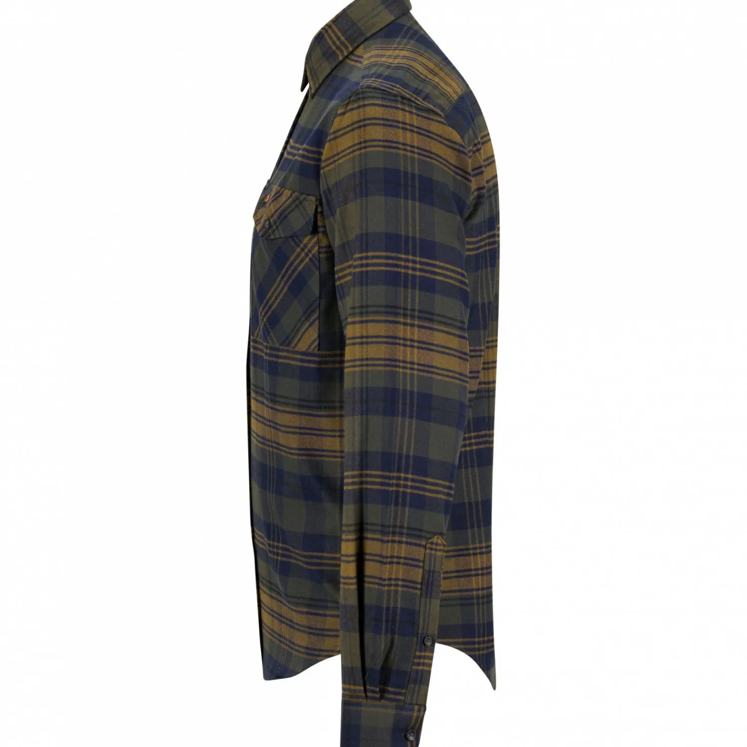 il Lago Prestige Outdoor Flanell-Hemd Torben Herren (Oliv/Blau)< Outdoor- & Angelhemden