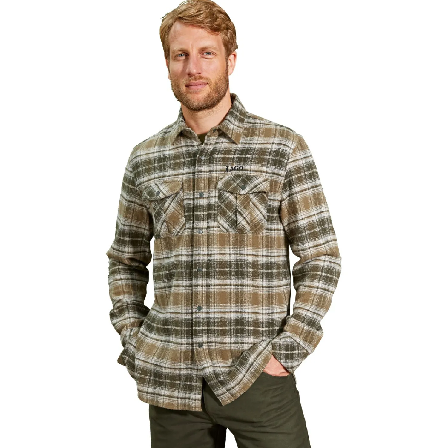 Clearance Outdoor-Hemd Bardo Herren (Oliv) Outdoor- & Angelhemden