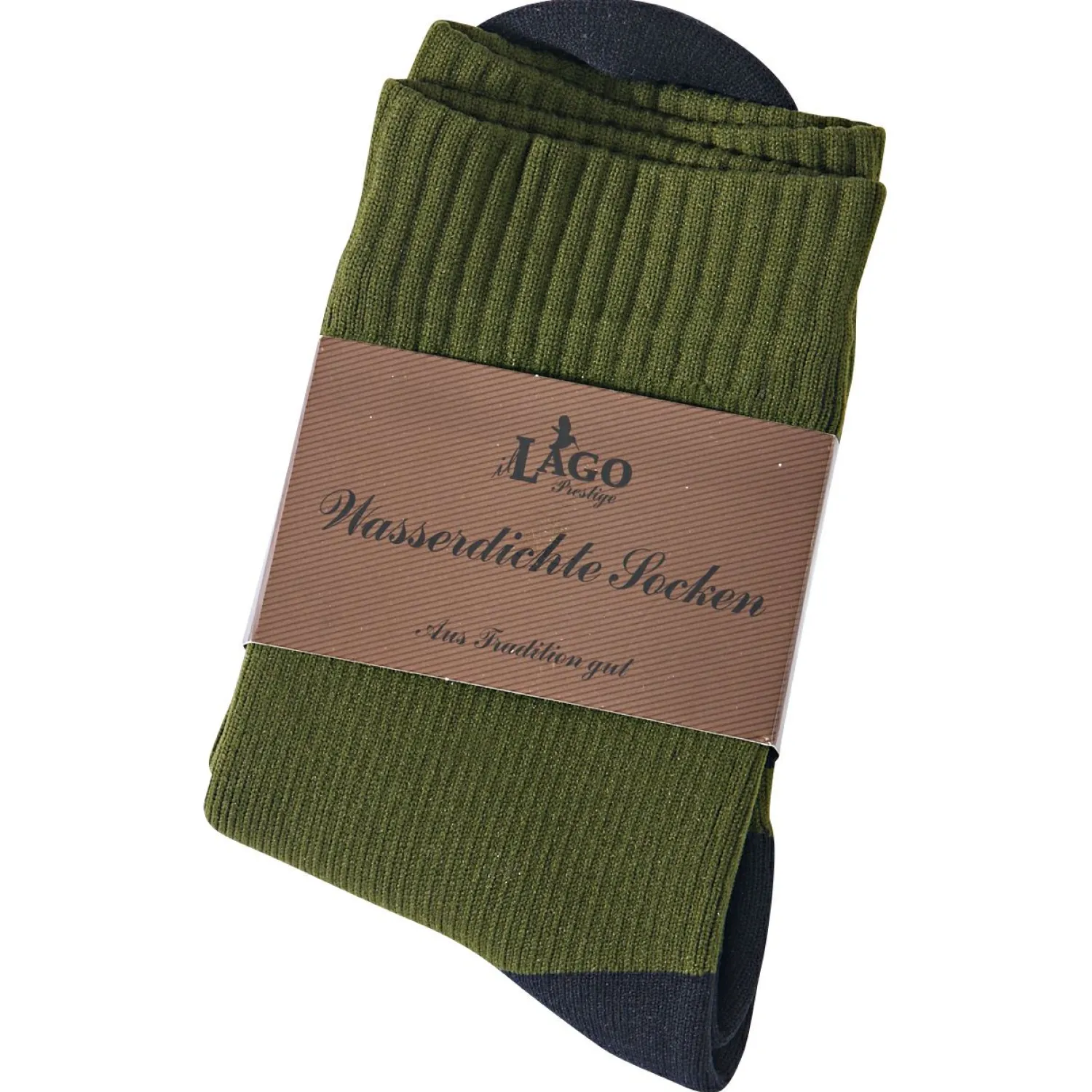 il Lago Prestige Socken Unisex, wasserdicht (Oliv/Schwarz)< Outdoor- & Angel-Socken
