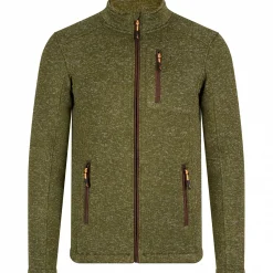 il Lago Prestige Strickfleece-Jacke Dagon Herren (Oliv Meliert)< Winter- & Thermojacken