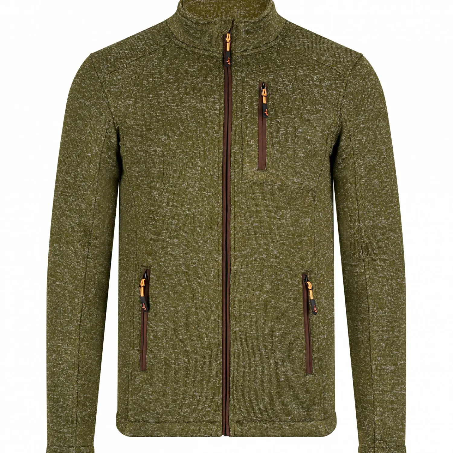 il Lago Prestige Strickfleece-Jacke Dagon Herren (Oliv Meliert)< Winter- & Thermojacken