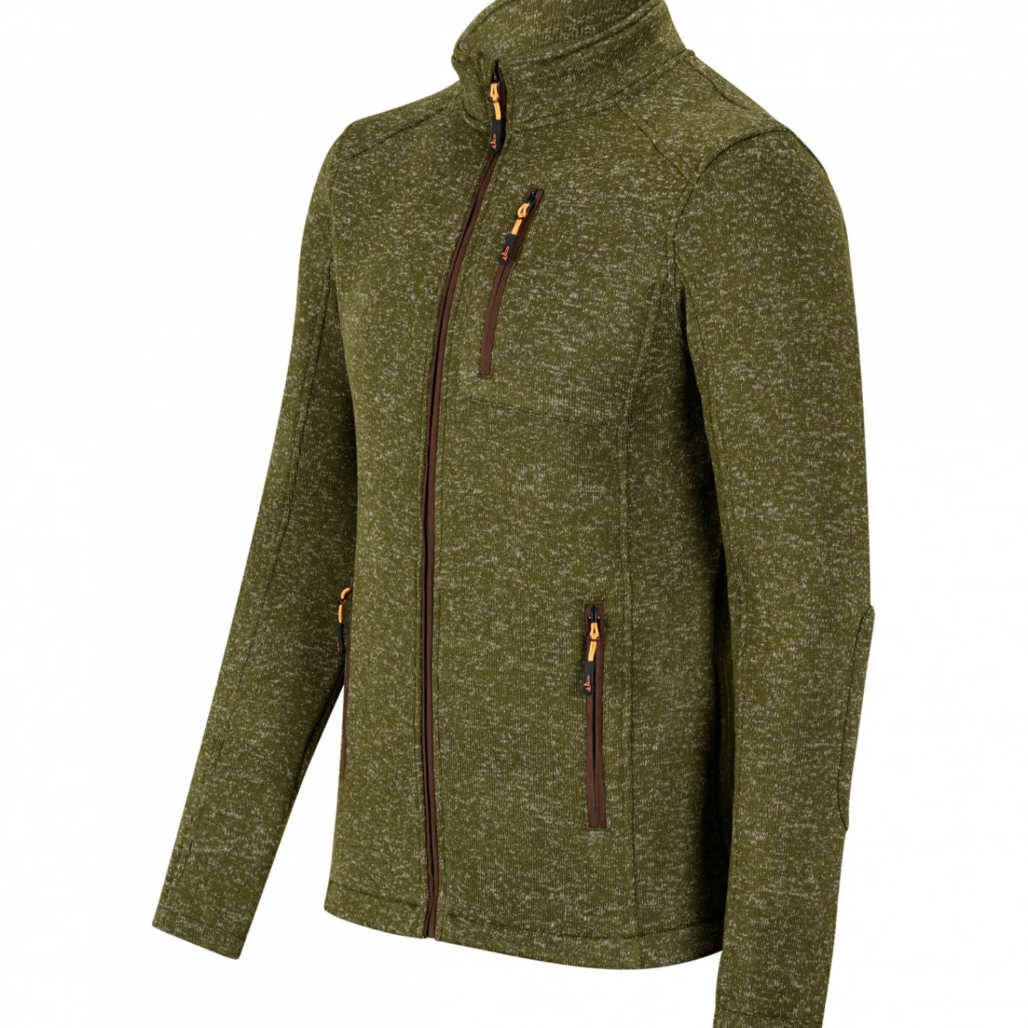 il Lago Prestige Strickfleece-Jacke Dagon Herren (Oliv Meliert)< Winter- & Thermojacken