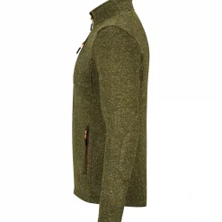 il Lago Prestige Strickfleece-Jacke Dagon Herren (Oliv Meliert)< Winter- & Thermojacken