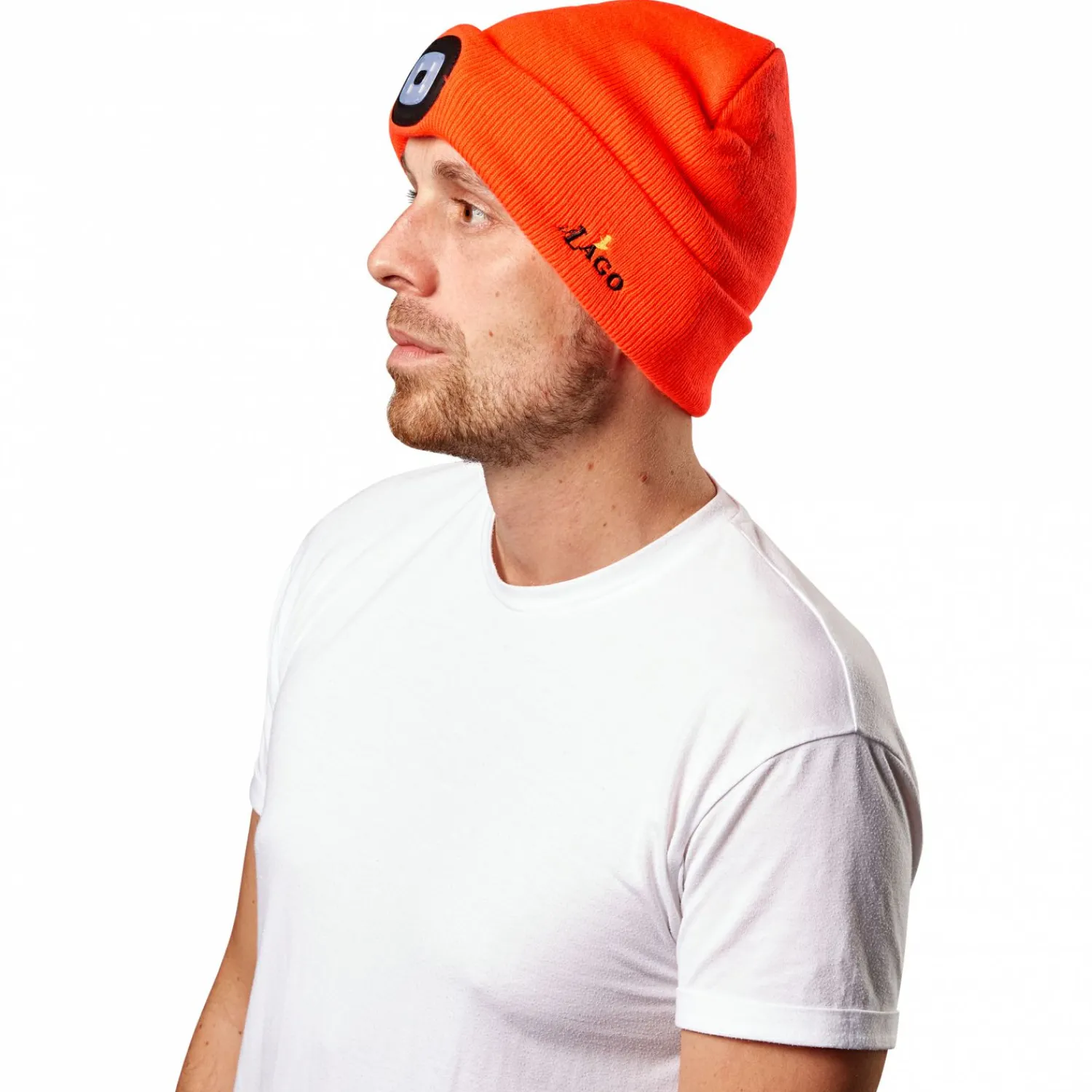 il Lago Prestige Strickmütze Hunter Unisex, m. LED-Lampe (Orange)< Anglerhüte & Anglermützen