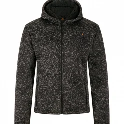 Best Teddy Strickfleece-Jacke Spirit Herren (Schwarz Meliert) Outdoor- & Angel-Jacken