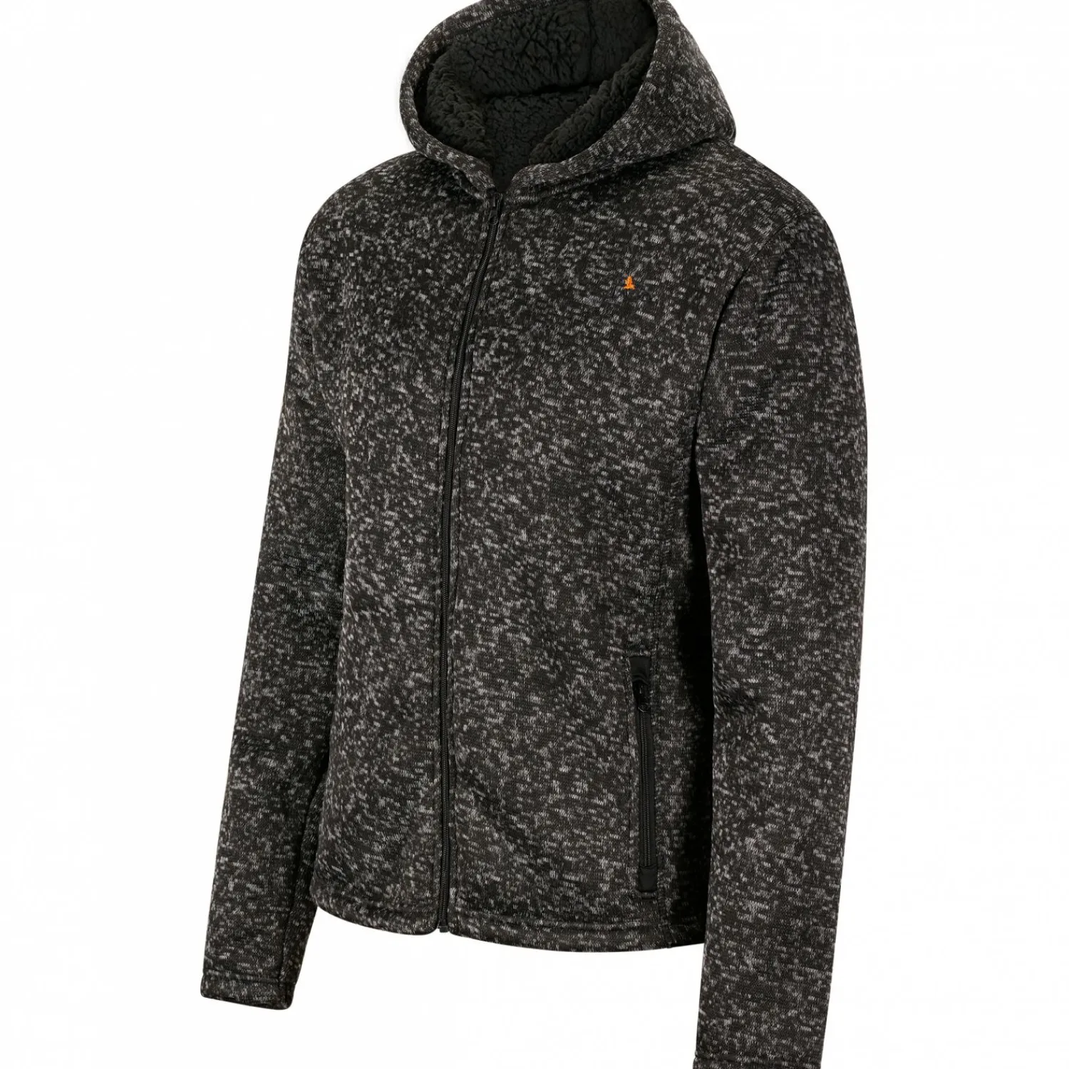 Best Teddy Strickfleece-Jacke Spirit Herren (Schwarz Meliert) Outdoor- & Angel-Jacken