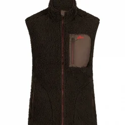 il Lago Prestige Teddyfleece-Weste Herren (Braun/Rot)< Outdoor- & Anglerwesten