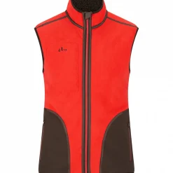 il Lago Prestige Teddyfleece-Weste Herren (Braun/Rot)< Outdoor- & Anglerwesten