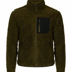 Teddyfleece-Jacke Halver Herren (Oliv/Schwarz) Outdoor- & Angel-Jacken