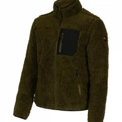 Teddyfleece-Jacke Halver Herren (Oliv/Schwarz) Outdoor- & Angel-Jacken