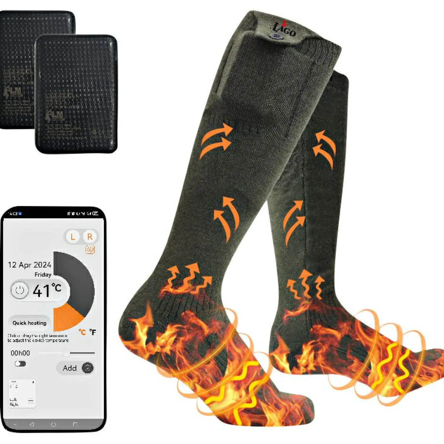 il Lago Red Level Heizsocken Flex Pro X Unisex (Oliv)< Beheizbare Bekleidung