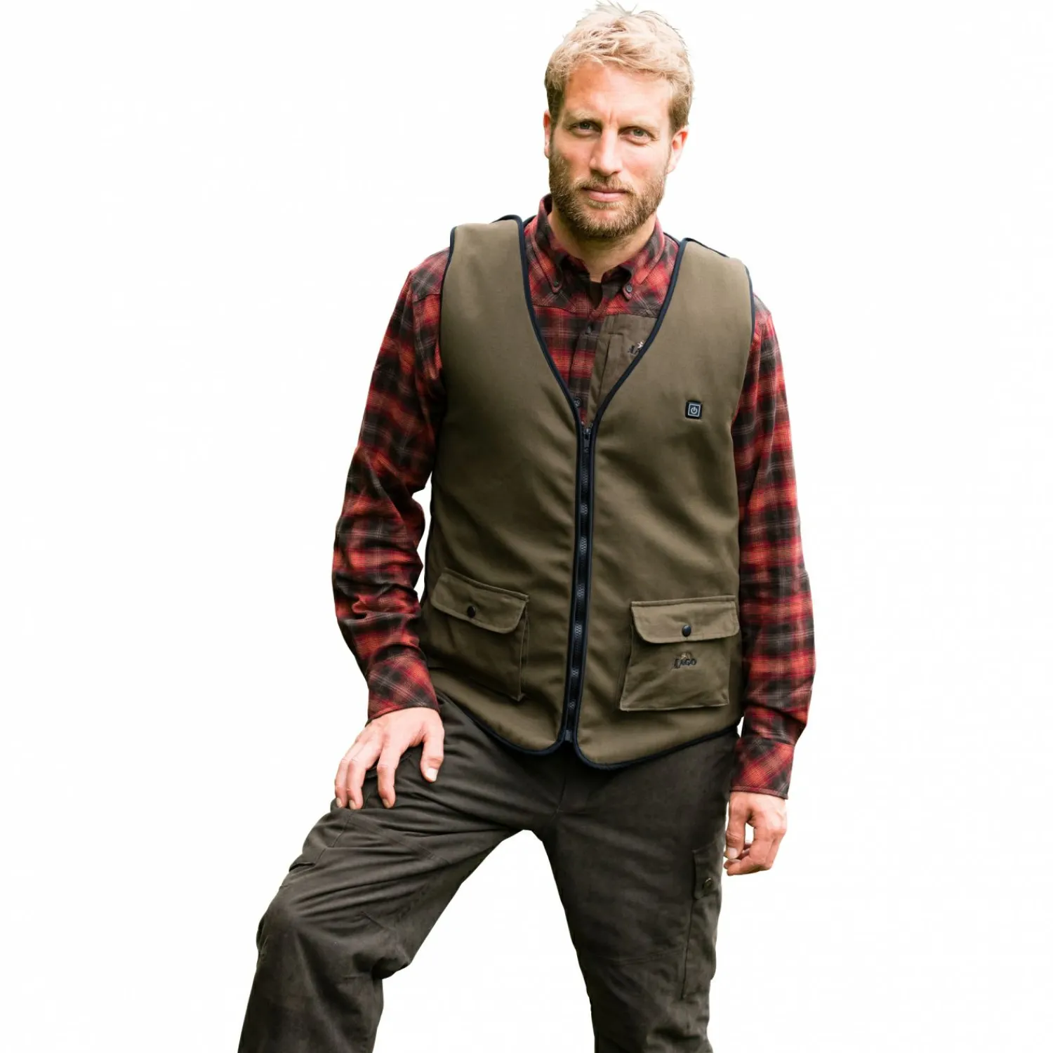 Heizweste Feuerland Herren (Oliv) Beheizbare Bekleidung|Outdoor- & Anglerwesten