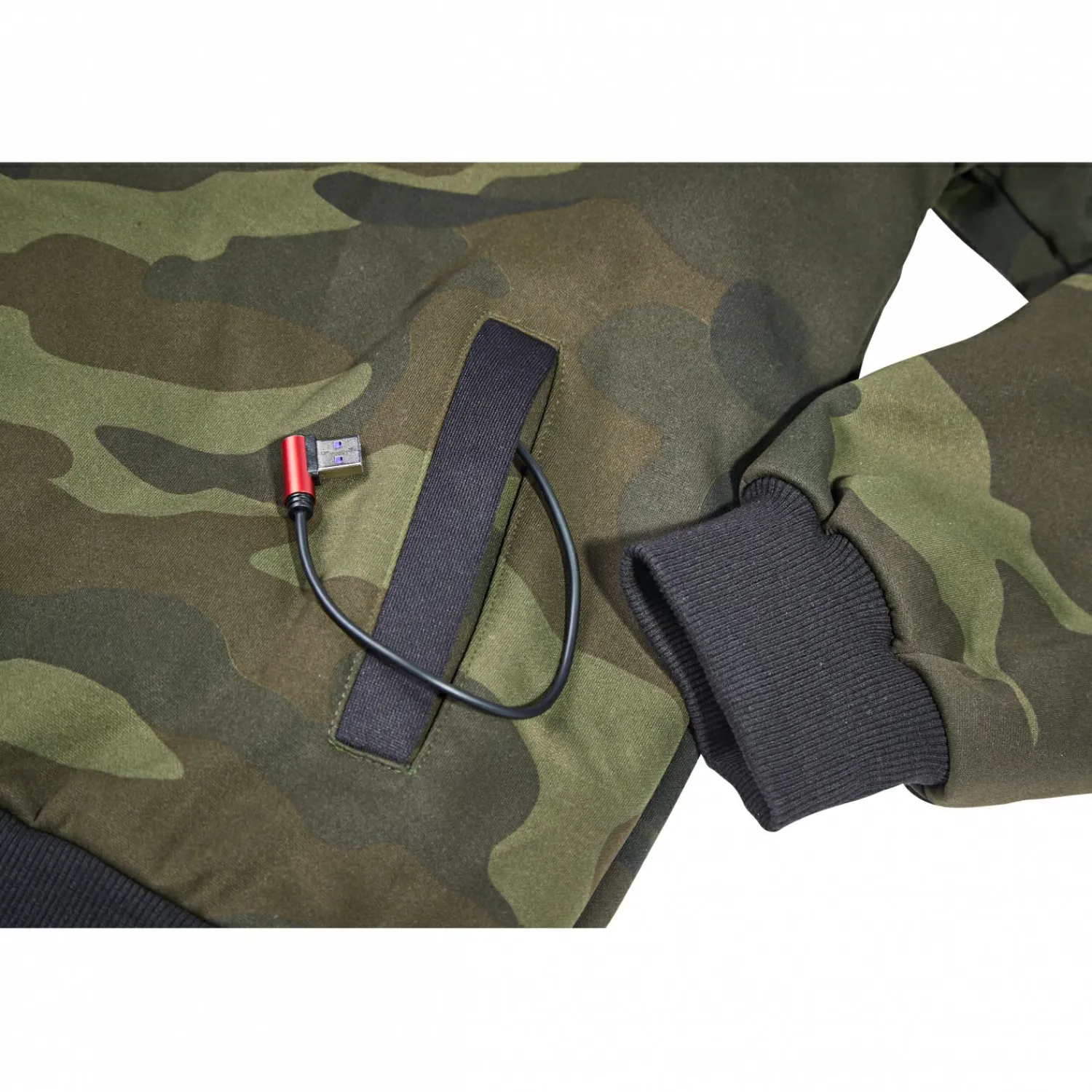 New Hoodie Nevis Herren, beheizbar (Oliv/Schwarz/Camouflage) Angelpullover & -Strickjacken