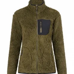Outlet Faserpelzjacke Alva Damen (Oliv/Schwarz) Damen Damen Angeljacken & -Westen