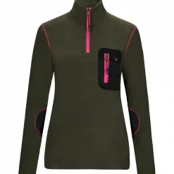 Sale Fleecetroyer Caya Damen (Oliv) Damen Damen Angelshirts & -Oberteile