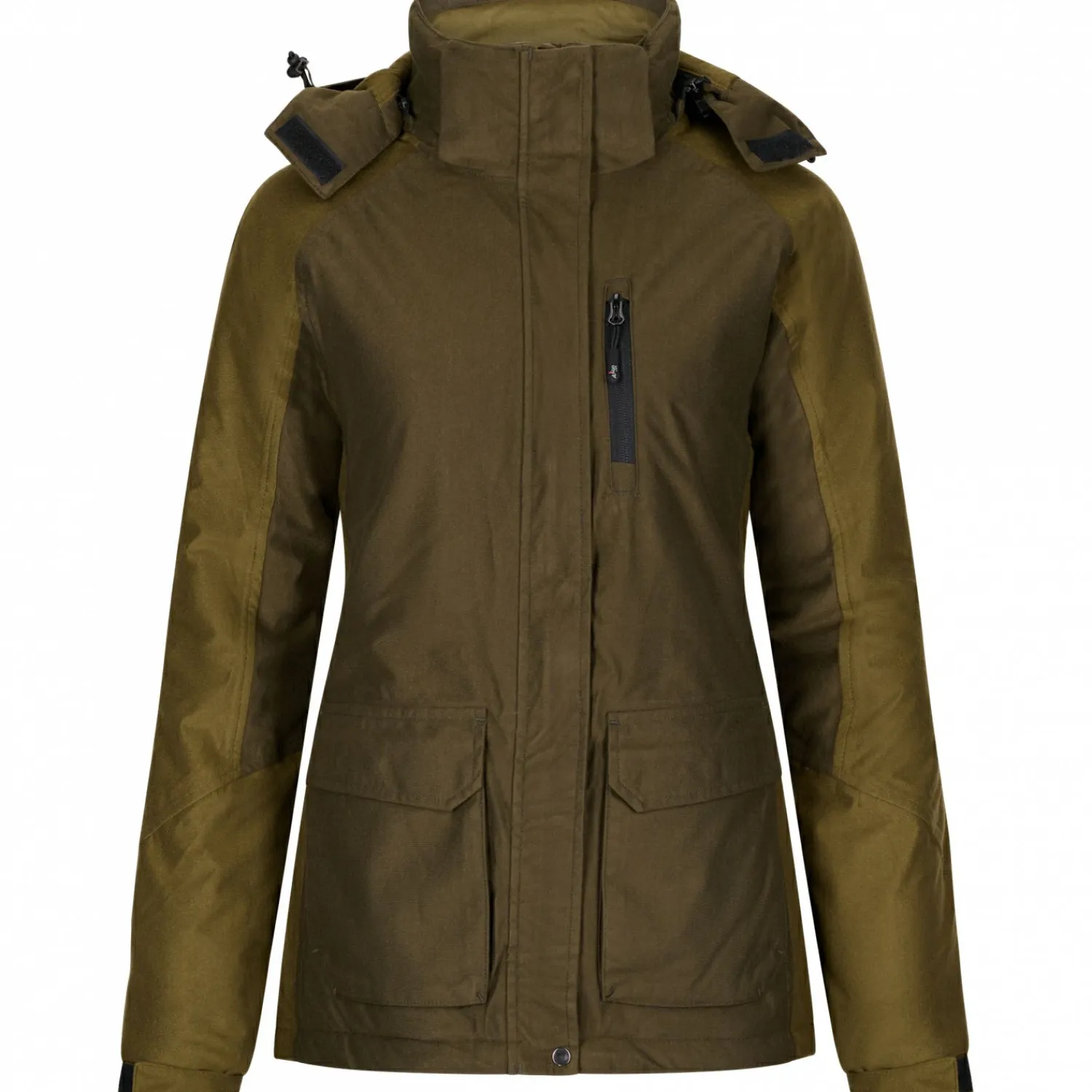 Outlet Funktionsjacke Huntress Damen (Dunkeloliv/Braun) Damen Damen Angeljacken & -Westen