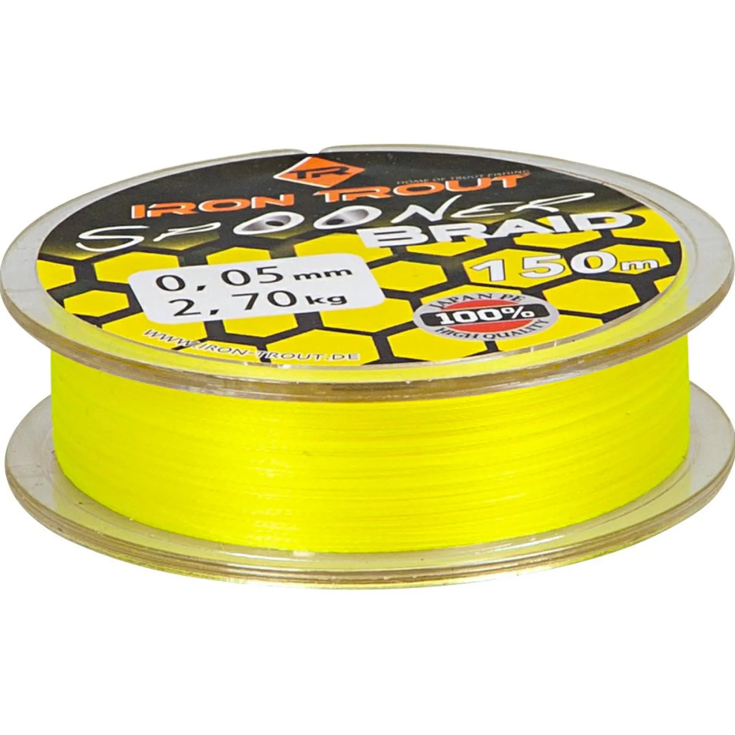 Iron Trout Angelschnur Spooner Braid (gelb, 150 m)< Forellenschnüre|Forellenschnüre