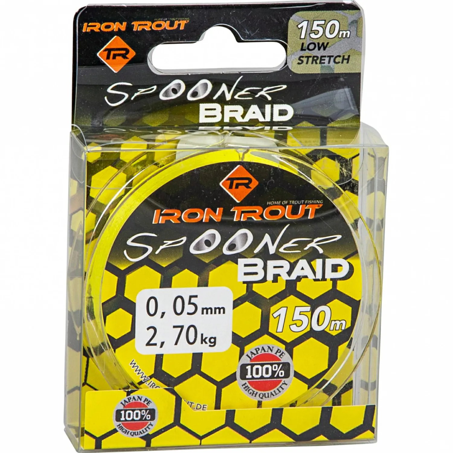 Iron Trout Angelschnur Spooner Braid (gelb, 150 m)< Forellenschnüre|Forellenschnüre