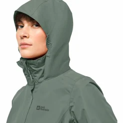 Jack Wolfskin Stormy Point 2L Jkt W Damen (Hedge Green)<Damen Damen Angeljacken & -Westen