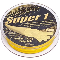 Kogha Angelschnur Super 1 (gelb, 150 m)< Geflochtene Schnüre