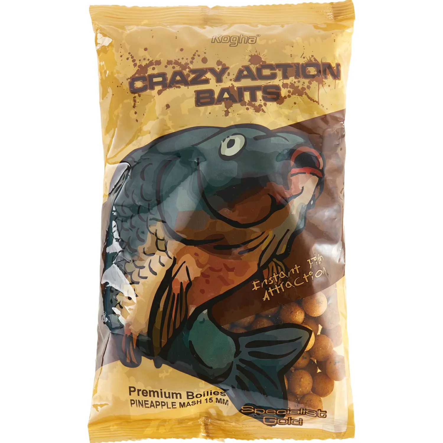 Boilies Crazy Action Baits Specialist Gold (Pineapple) Karpfenfutter·Boilies & Popup Boilies|Karpfenfutter