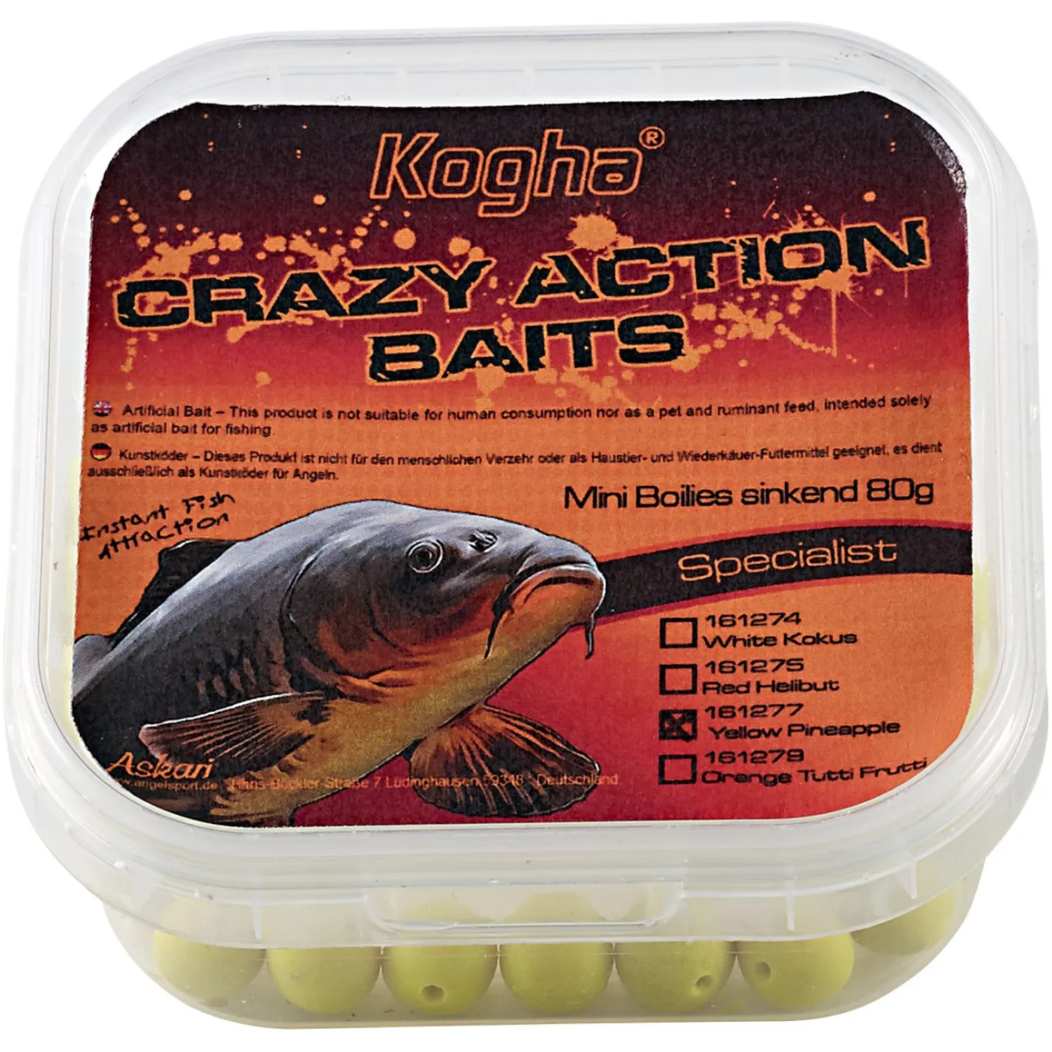 Kogha Miniboilie Crazy Action Baits< Friedfischfutter|Friedfischangeln-Zubehör