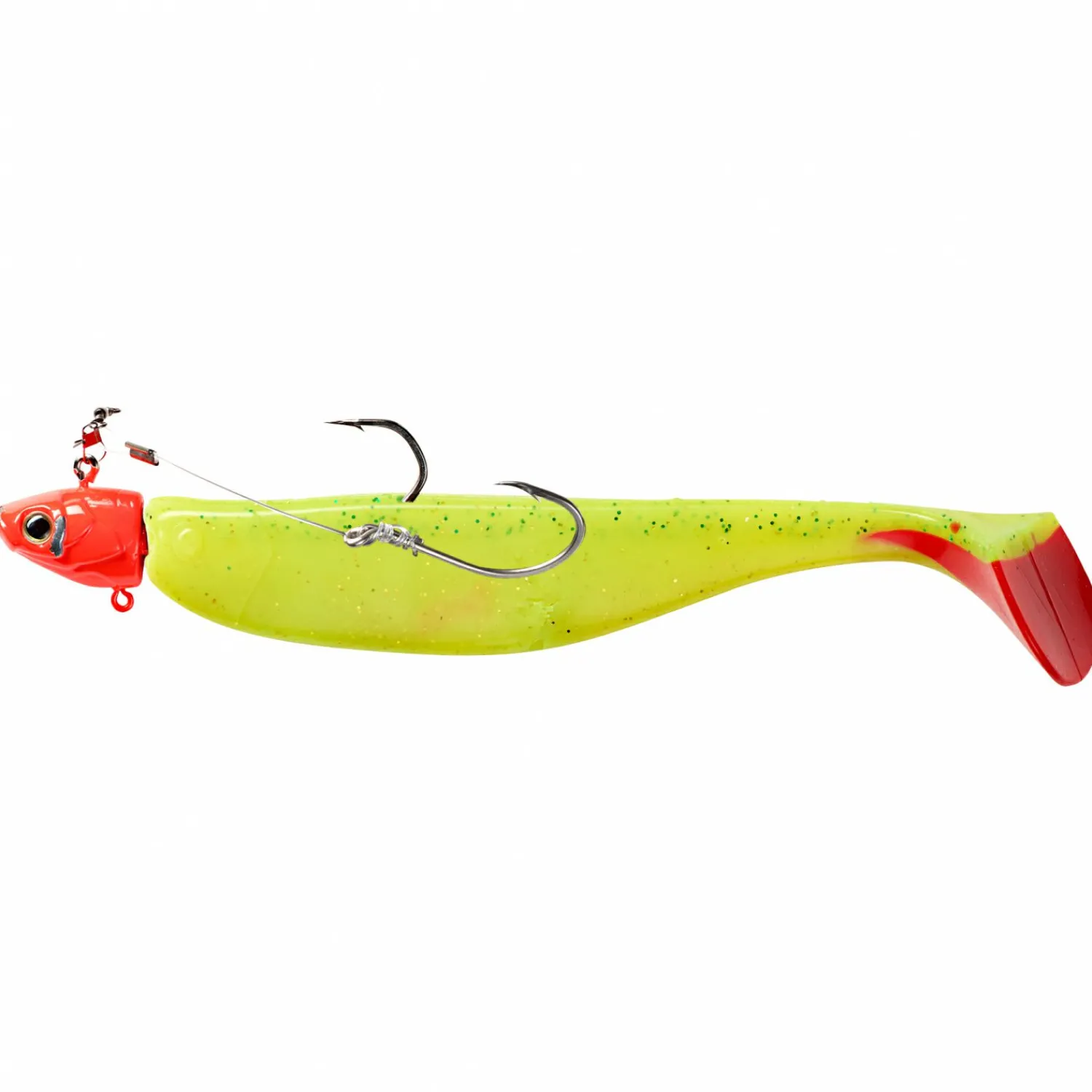 Kogha Softbait The Attractable (Chartreuse/Red Tail)< Gummiköder ·Fertig Montierte Gummifische|Raubfischangeln Kunstköder